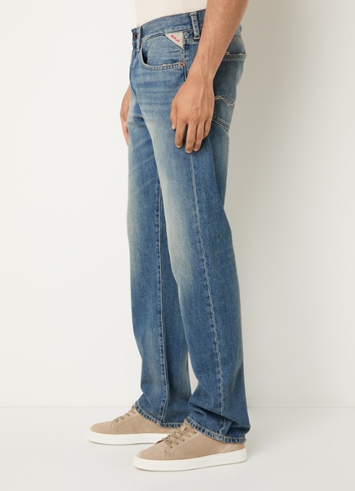 Replay Deryck straight leg jeans met steekzakken - detail 3 blauw