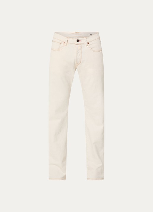 Replay Deryck straight leg jeans met steekzakken - voorkant 2 gebroken wit
