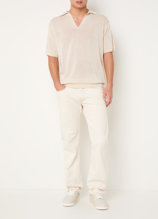 Replay Deryck straight leg jeans met steekzakken - voorkant 3 gebroken wit