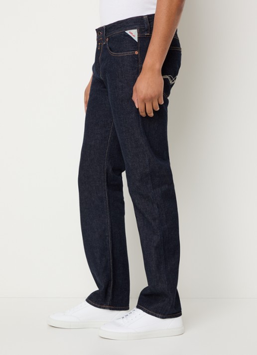 Replay Deryck straight leg jeans met steekzakken - detail 4 indigo