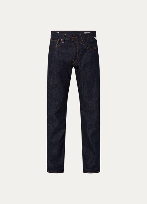 Replay Deryck straight leg jeans met steekzakken - voorkant 9 indigo