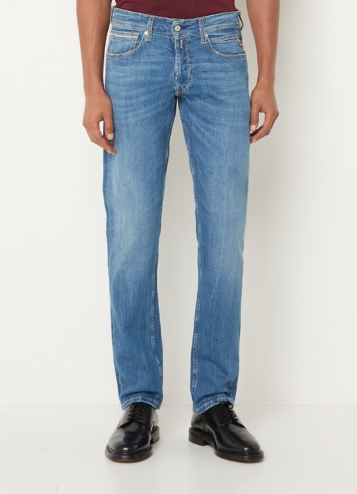Replay Grover slim fit jeans met medium wassing