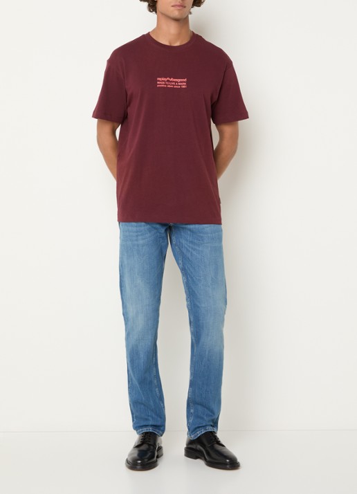 Replay Grover slim fit jeans met medium wassing - voorkant 5 blauwgrijs