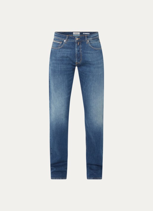 Replay Grover slim fit jeans met medium wassing - voorkant 4 indigo