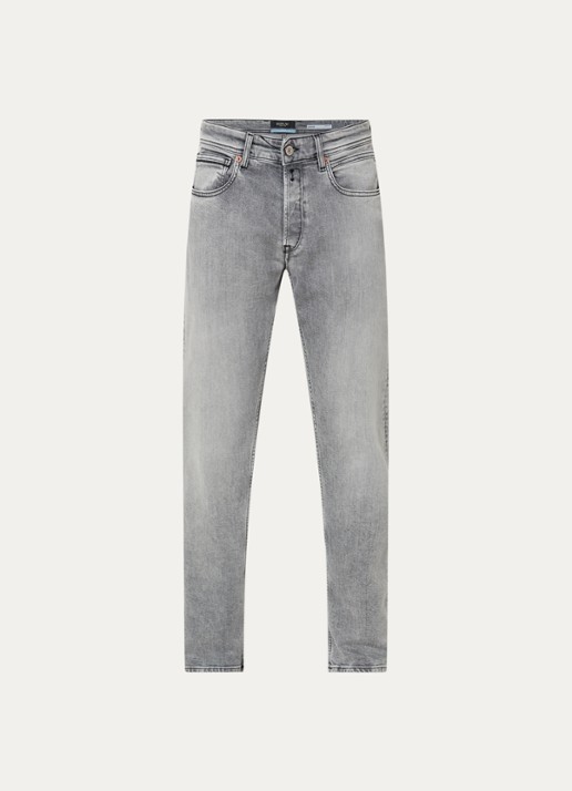 Replay Grover straight leg jeans met gekleurde wassing - voorkant 2 grijs