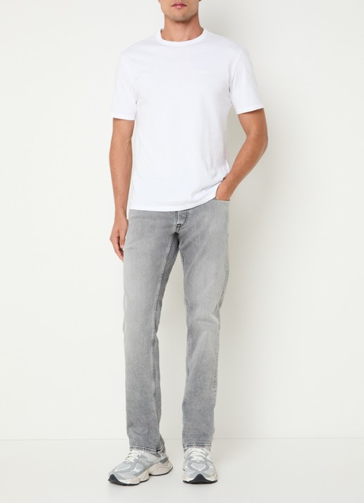 Replay Grover straight leg jeans met gekleurde wassing - voorkant 3 grijs