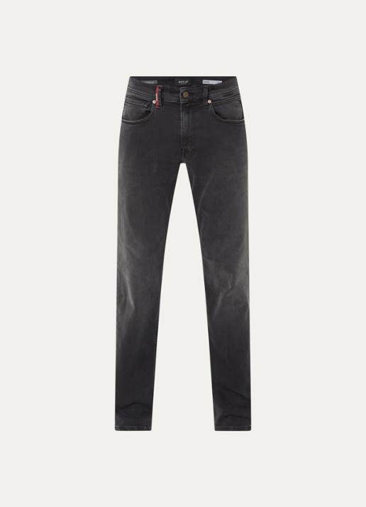 Replay Grover straight leg jeans met gekleurde wassing - voorkant 2 donkergrijs