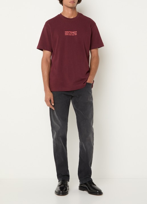 Replay Grover straight leg jeans met gekleurde wassing - voorkant 3 donkergrijs