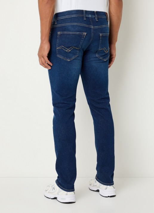 Replay Grover straight leg jeans met gekleurde wassing - achterkant 5 donkerblauw