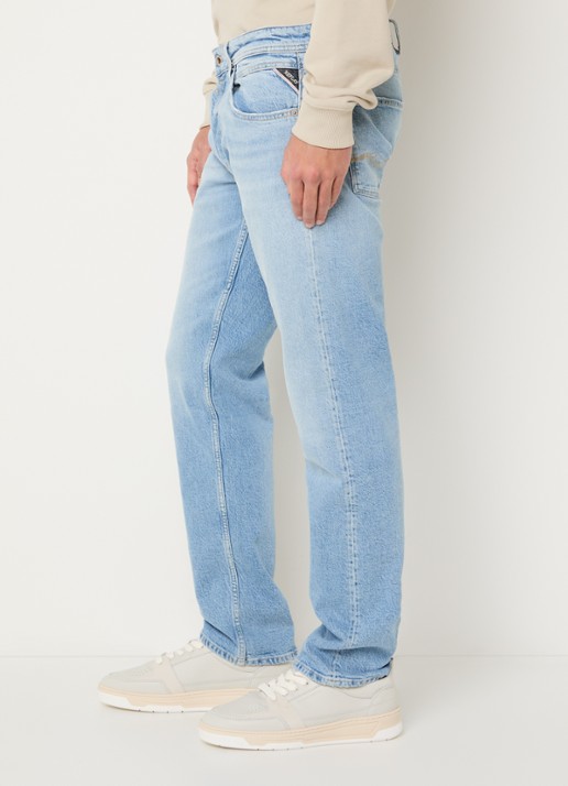 Replay Grover straight leg jeans met lichte wassing - detail 2 indigo