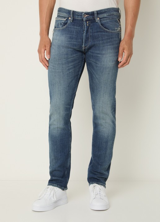 Replay Grover straight leg jeans met medium wassing