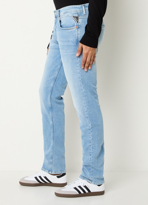 Replay Grover straight leg jeans met medium wassing - detail 3 indigo