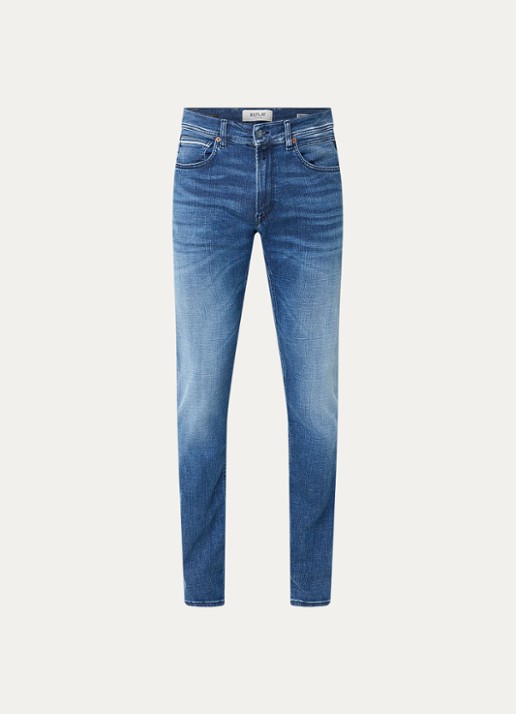 Replay Grover straight leg jeans met medium wassing - voorkant 9 blauw