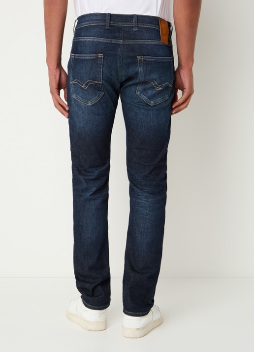 Replay Grover straight leg jeans met steekzakken - achterkant 5 indigo