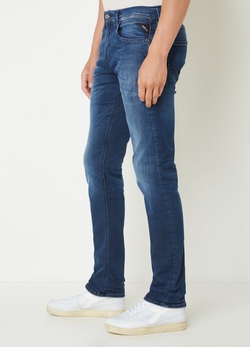 Replay Grover tapered fit jeans met stretch - detail 2 indigo