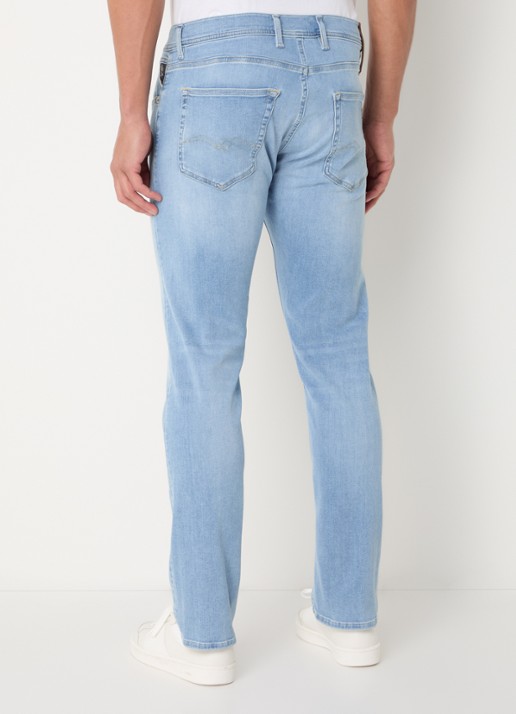 Replay Hyperflex Dust Grover slim fit jeans met lichte wassing - achterkant indigo