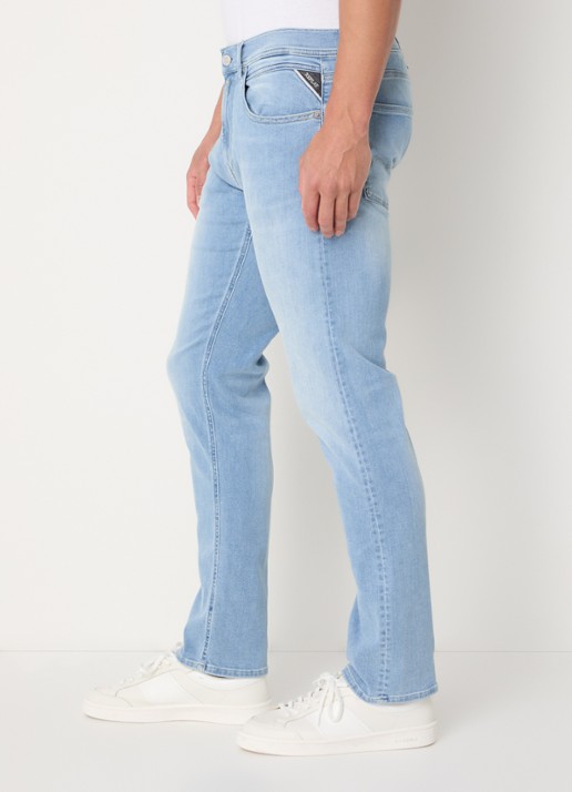 Replay Hyperflex Dust Grover slim fit jeans met lichte wassing - detail 3 indigo