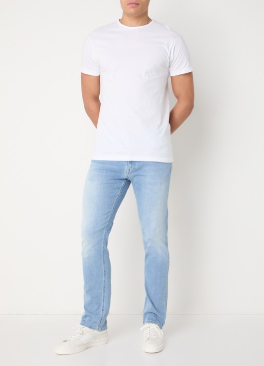 Replay Hyperflex Dust Grover slim fit jeans met lichte wassing - voorkant 5 indigo