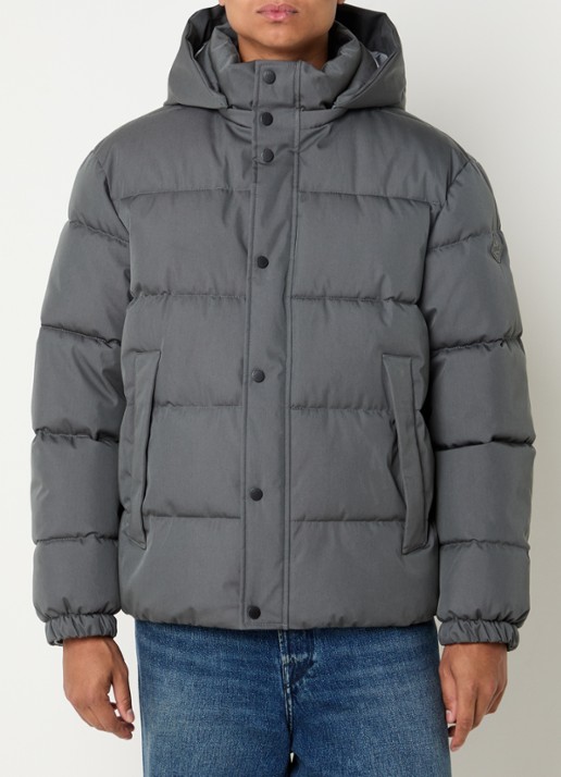 Replay Puffer jack met ritszakken en afneembare capuchon - detail 3 antraciet