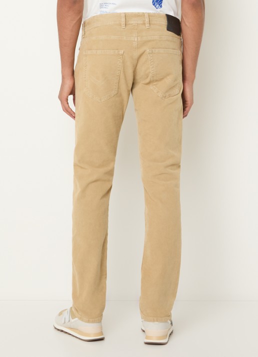 Replay Straight fit broek van corduroy met steekzakken - achterkant 3 beige