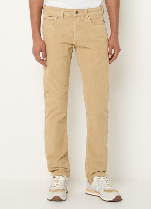 Replay Straight fit broek van corduroy met steekzakken