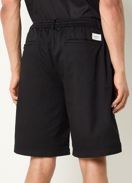Replay Straight fit korte broek met trekkoord en steekzakken - achterkant zwart