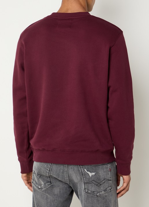 Replay Sweater met logoborduring - achterkant beige