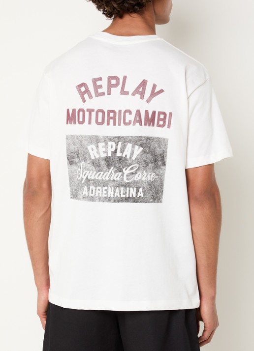 Replay T-shirt met logo- en backprint