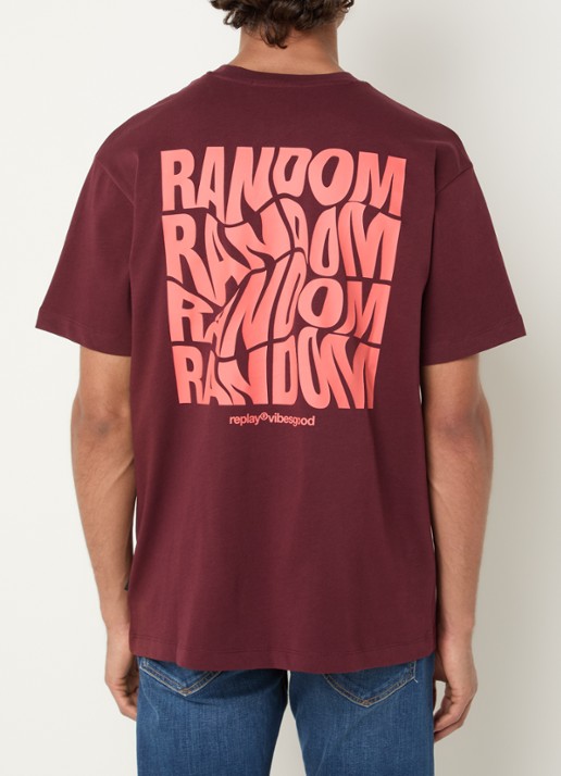 Replay T-shirt met logo- en backprint