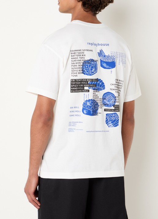 Replay T-shirt met logo- en backprint