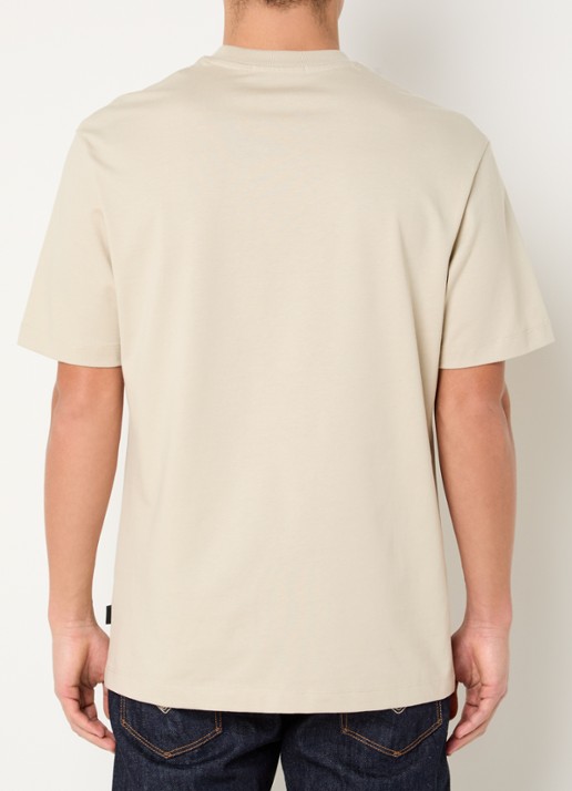 Replay T-shirt met logoborduring - achterkant 2 beige