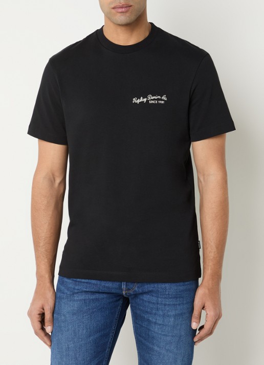 Replay T-shirt met logoborduring