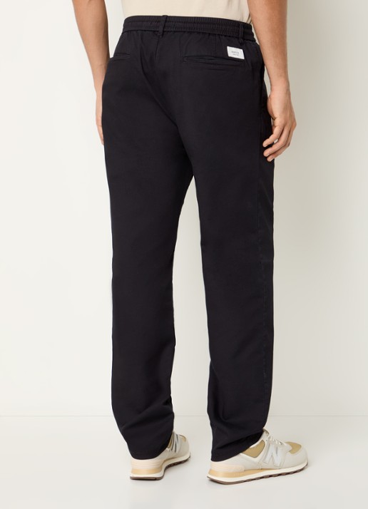 Replay Tapered fit chino met trekkoord en steekzakken - achterkant 5 donkerblauw