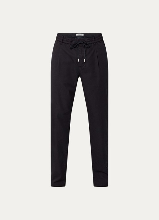 Replay Tapered fit chino met trekkoord en steekzakken - voorkant donkerblauw