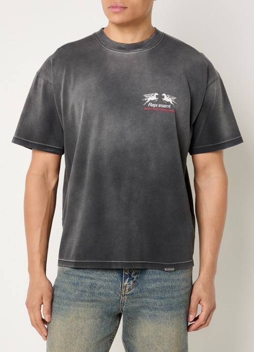 Represent 24 Hour service T-shirt met logo- en backprint - achterkant antraciet