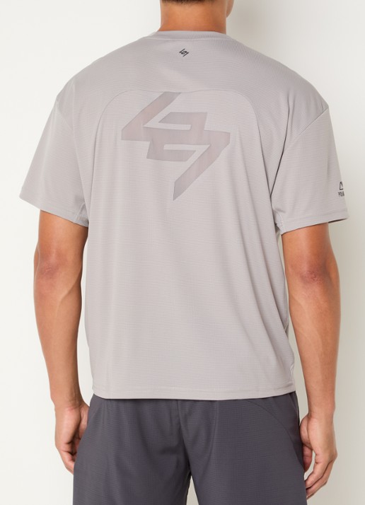 Represent 247 Power T-shirt met logoprint - detail lichtgrijs