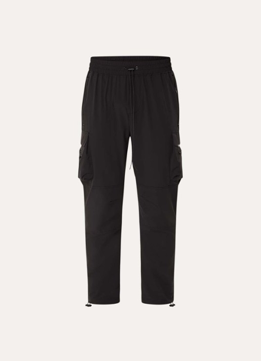 Represent 247 tapered fit cargobroek met klepzakken - voorkant zwart