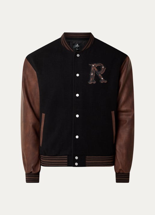 Represent Baseball jack in wolblend met logoborduring