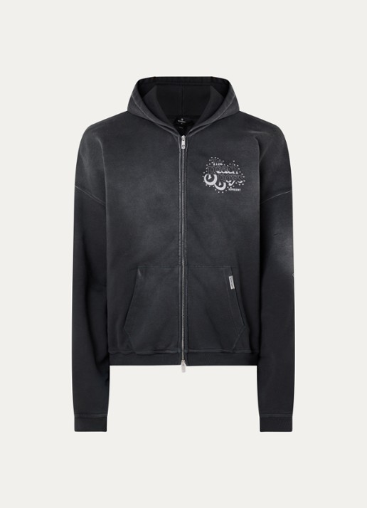Represent Beach Boys sweatvest met logo- en backprint - voorkant 2 antraciet