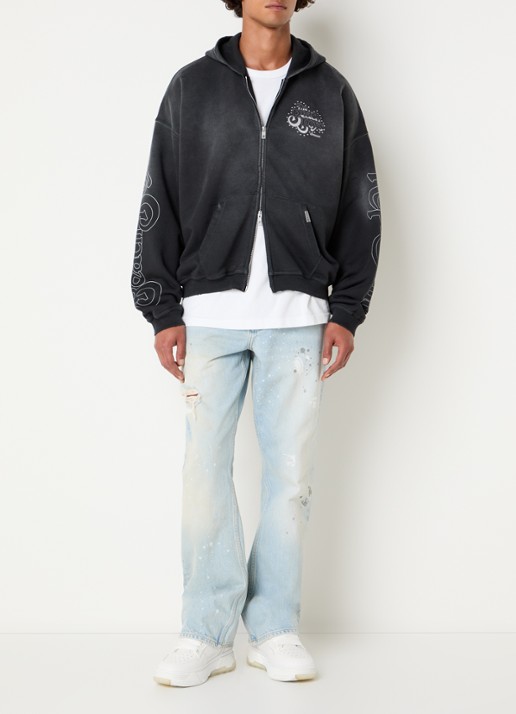Represent Beach Boys sweatvest met logo- en backprint - voorkant 3 antraciet