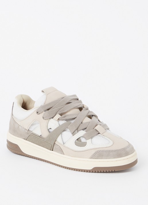 Represent Bully sneaker met suède en leren details - voorkant 4 beige