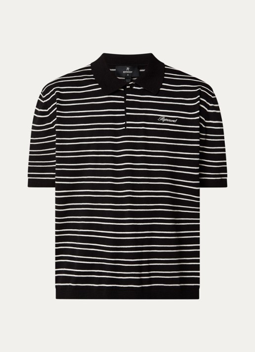 Represent California regular fit polo met logo - voorkant 2 zwart