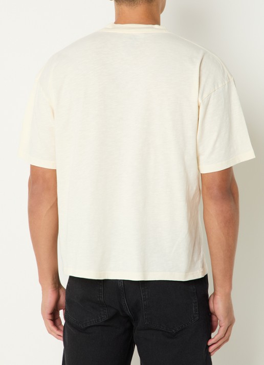Represent College T-shirt met logoprint - achterkant ivoor