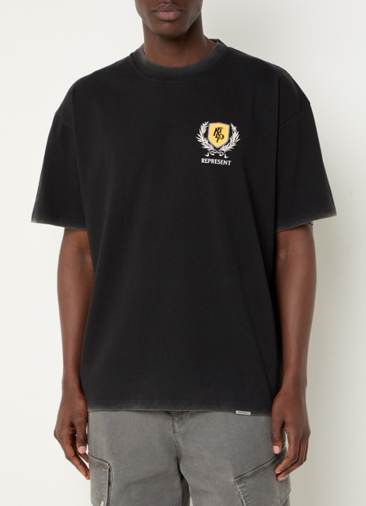 Represent Crest T-shirt met logo- en backprint - achterkant 2 zwart