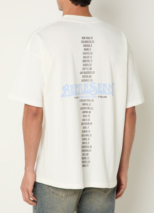 Represent Golden Tour T-shirt met front- en backprint - achterkant 4 beige