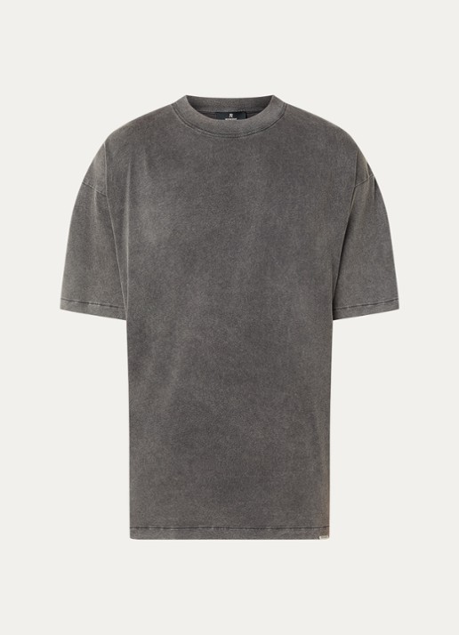 Represent Initial oversized T-shirt met verwassen afwerking - voorkant donkergrijs