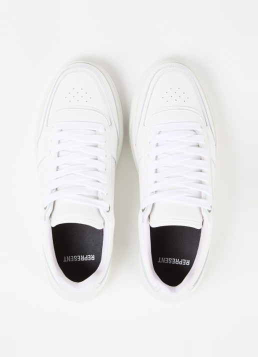 Represent Initial sneaker van leer met structuur - detail 2 wit