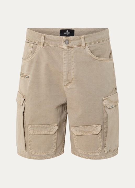 Represent Loaded korte cargobroek met klepzakken - voorkant camel