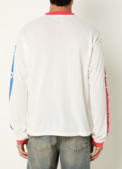 Represent Longsleeve T-shirt met logoprint - achterkant 3 gebroken wit