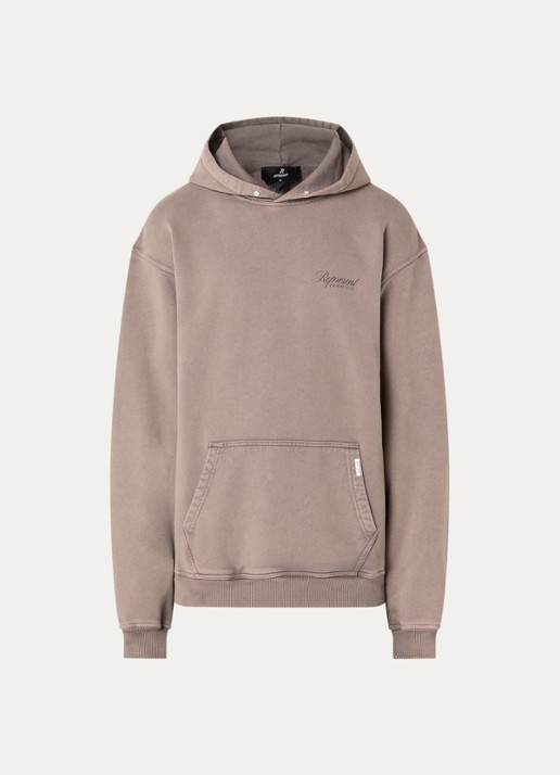 Represent Owners Club hoodie met logo- en backprint - voorkant 4 beige
